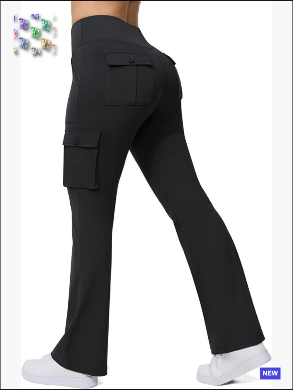 Yoga Flare Leggings High Waisted Bootcut Pants 6 Pockets Workout Casual